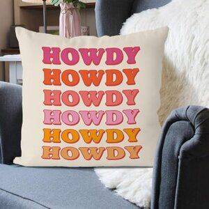 Set of 3, never been used, HOWDY/Leopard and Pink Velvet 18"x18" Pillow Covers